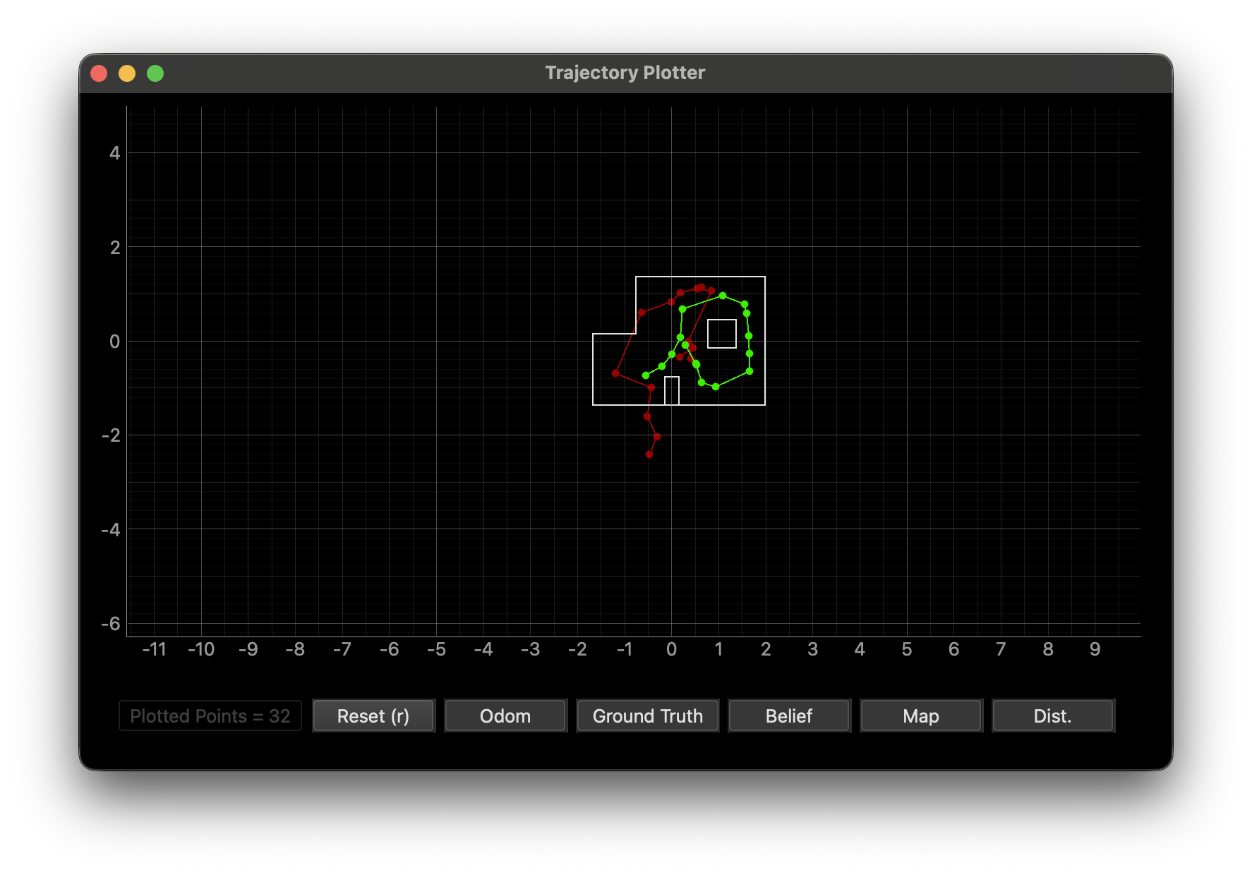 Given pre-planned trajectory for the virtual robot